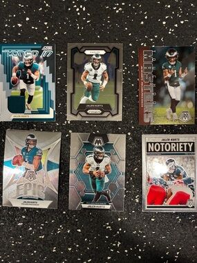 Panini Jalen Hurts Football Card Lot - Green, Black, Silver, White, Red